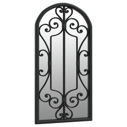 VIDAXL Miroir De Jardin Noir 70x30 Cm Fer Pour Utilisation Extérieure