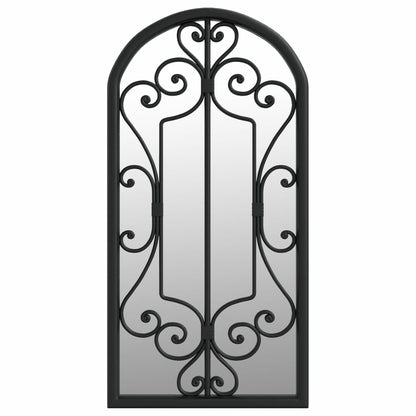VIDAXL Miroir De Jardin Noir 70x30 Cm Fer Pour Utilisation Extérieure