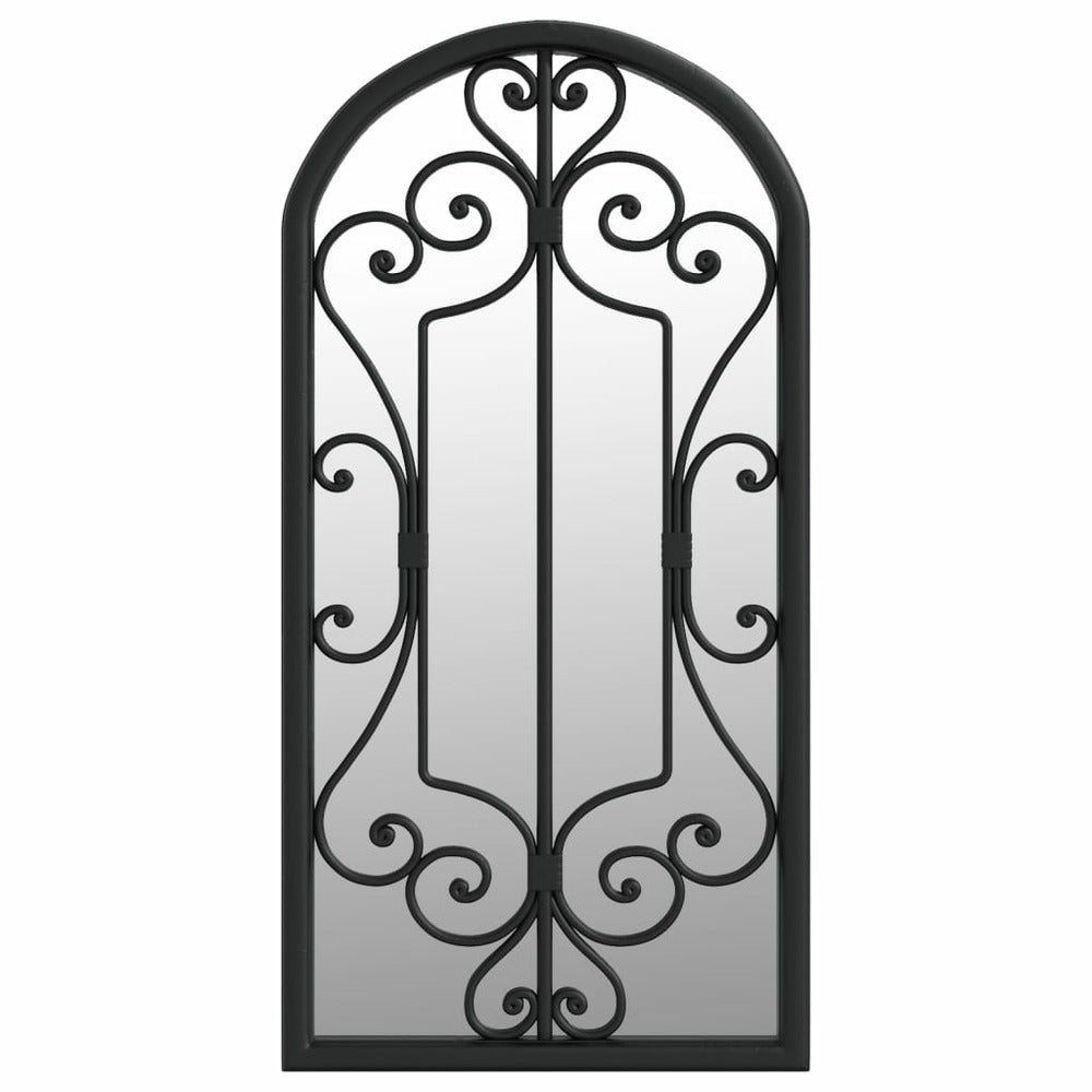 VIDAXL Miroir De Jardin Noir 70x30 Cm Fer Pour Utilisation Extérieure