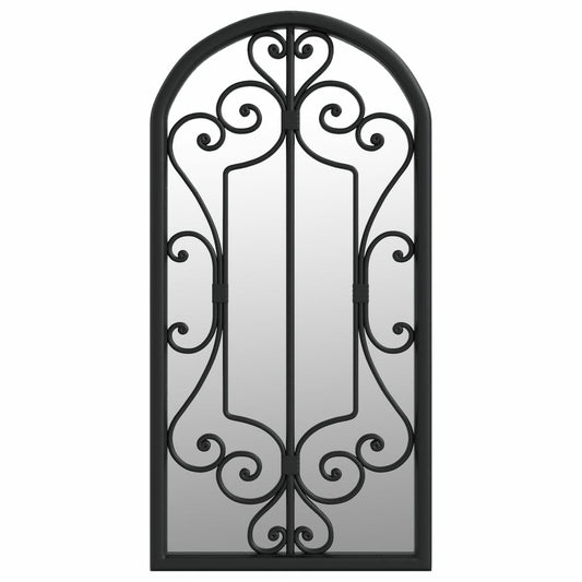 VIDAXL Miroir De Jardin Noir 70x30 Cm Fer Pour Utilisation Extérieure