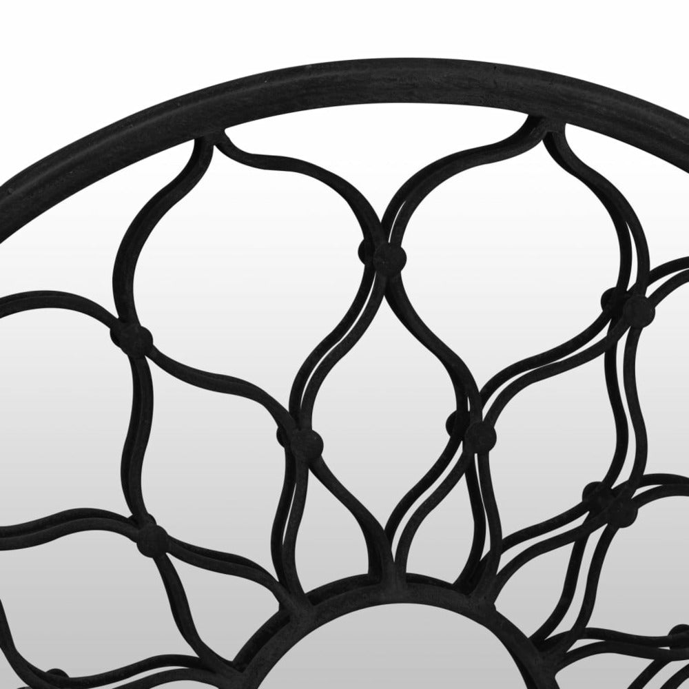 VIDAXL Miroir De Jardin Noir 40x3 Cm Fer Rond Utilisation Extérieure