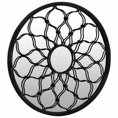 VIDAXL Miroir De Jardin Noir 40x3 Cm Fer Rond Utilisation Extérieure
