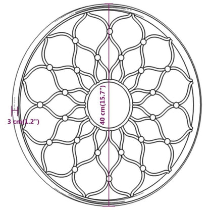 VIDAXL Miroir De Jardin Noir 40x3 Cm Fer Rond Utilisation Extérieure