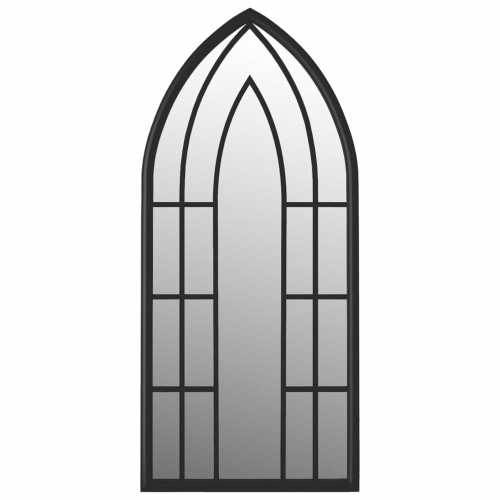 VIDAXL Miroir De Jardin Noir 100x45 Cm Fer Pour Utilisation Extérieure