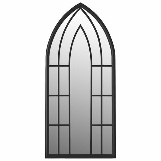 VIDAXL Miroir De Jardin Noir 100x45 Cm Fer Pour Utilisation Extérieure
