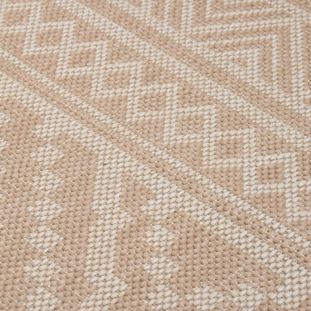 VIDAXL Tapis à Tissage Plat D'extérieur 160x230 Cm Rayures Brunes