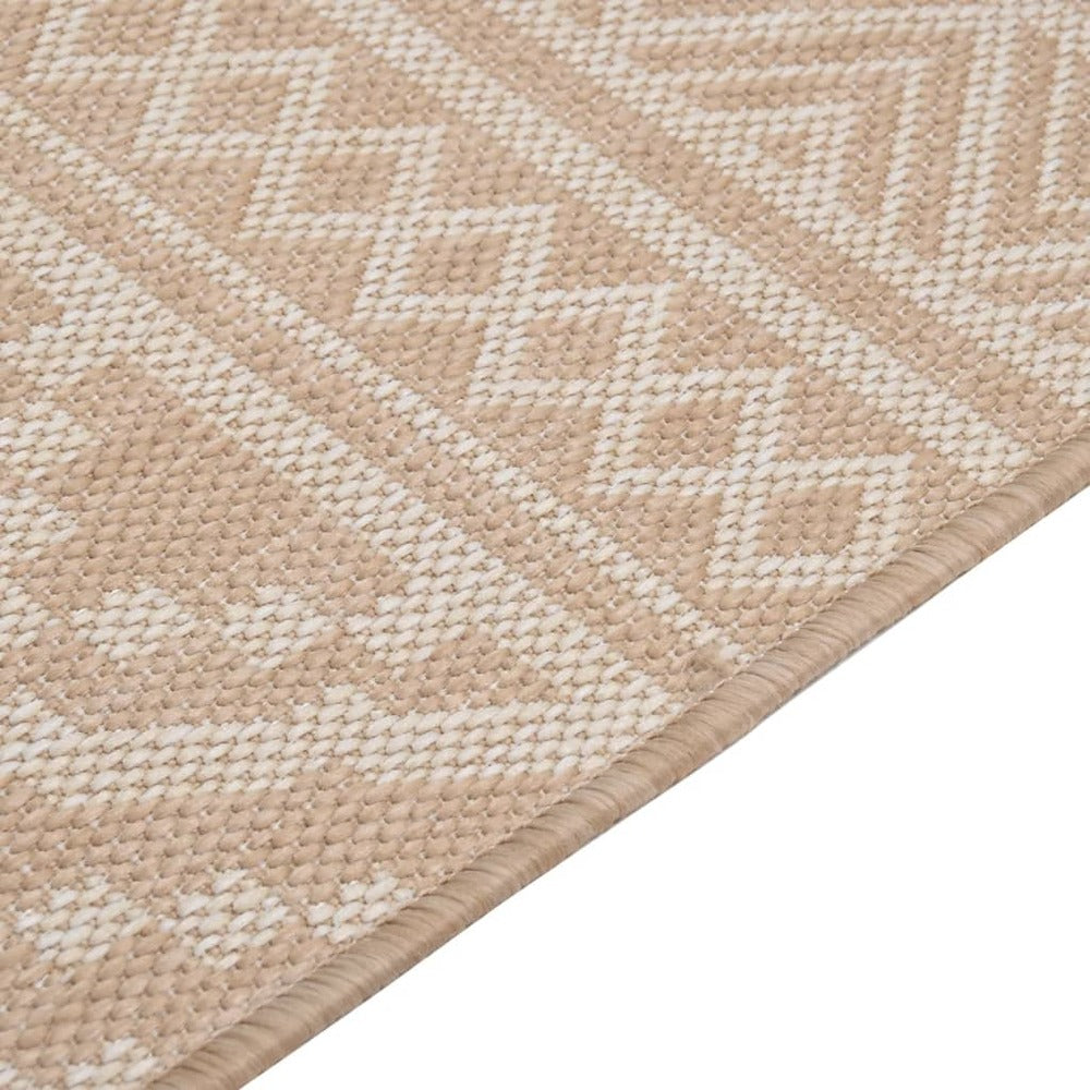 VIDAXL Tapis à Tissage Plat D'extérieur 160x230 Cm Rayures Brunes