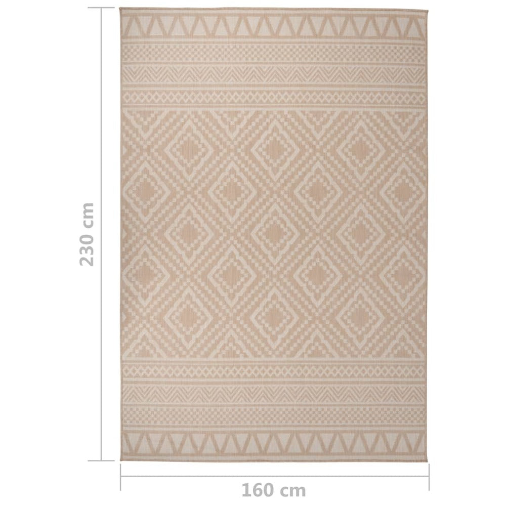VIDAXL Tapis à Tissage Plat D'extérieur 160x230 Cm Rayures Brunes