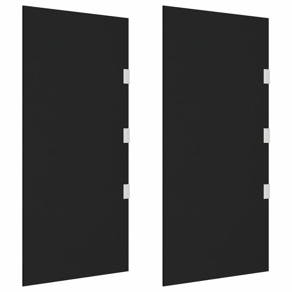 VIDAXL Panneaux Latéraux Pour Auvent De Porte 2 Pcs Noir Verre Trempé