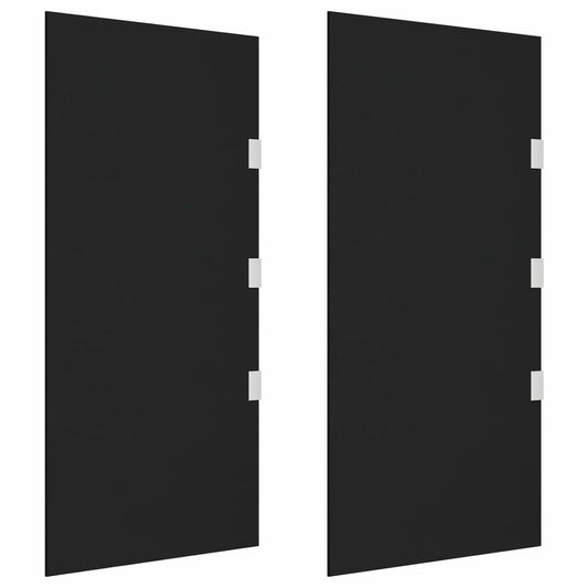 VIDAXL Panneaux Latéraux Pour Auvent De Porte 2 Pcs Noir Verre Trempé