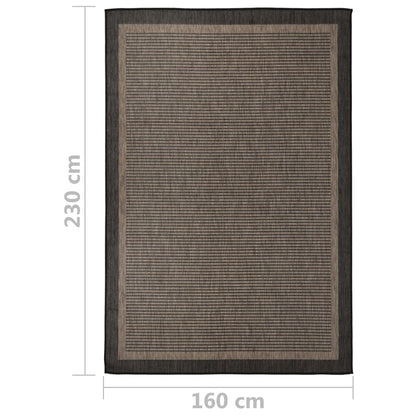 VIDAXL Tapis à Tissage Plat D'extérieur 160x230 Cm Marron Foncé