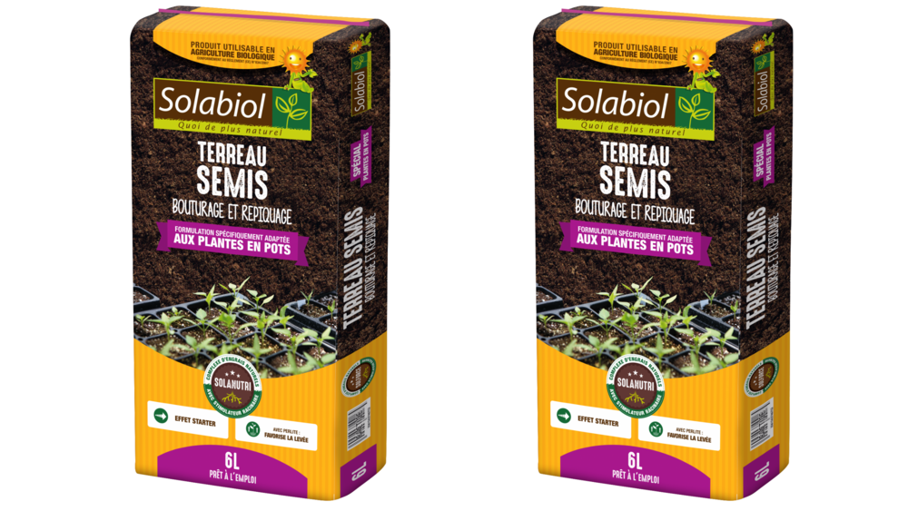 Solabiol Tersemi6x2 | 2 Terreaux Semis Ultra Fin | Tourbe Et Fibres De Coco | M
