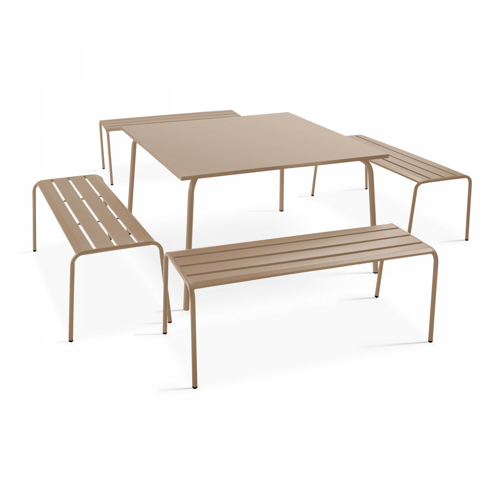  Banc De Jardin En Acier Taupe