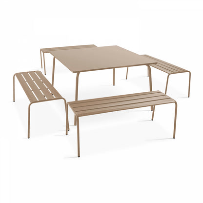  Banc De Jardin En Acier Taupe