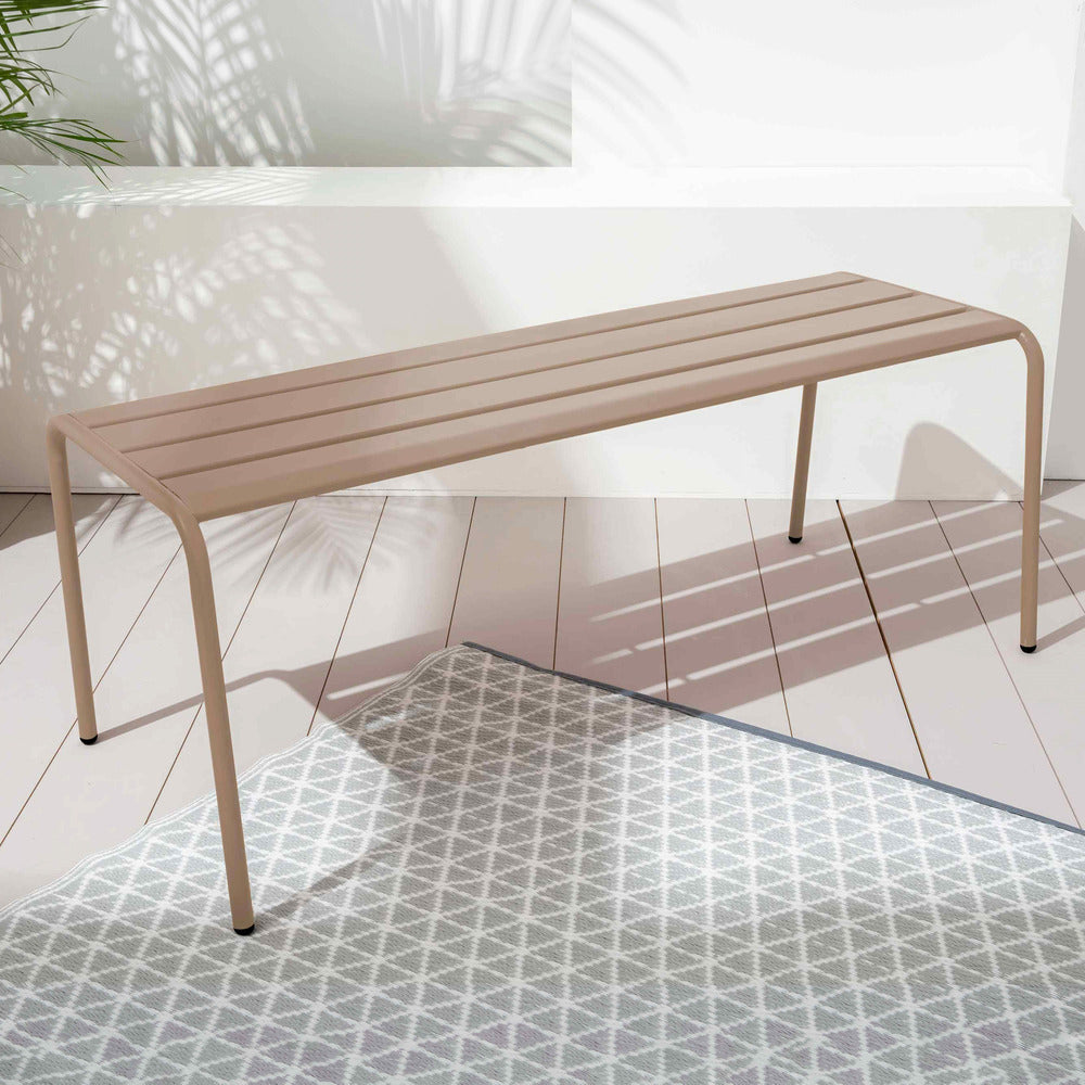  Banc De Jardin En Acier Taupe