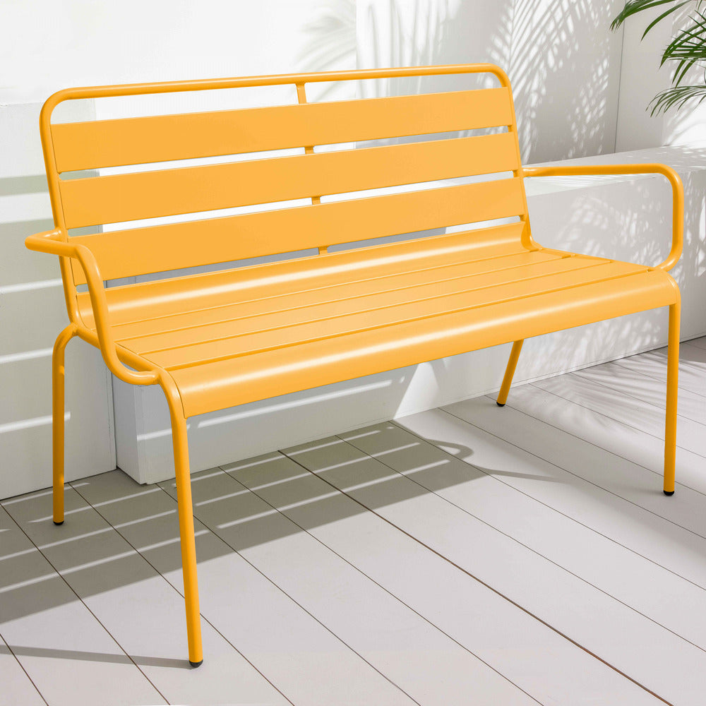  Banc De Jardin En Métal Jaune