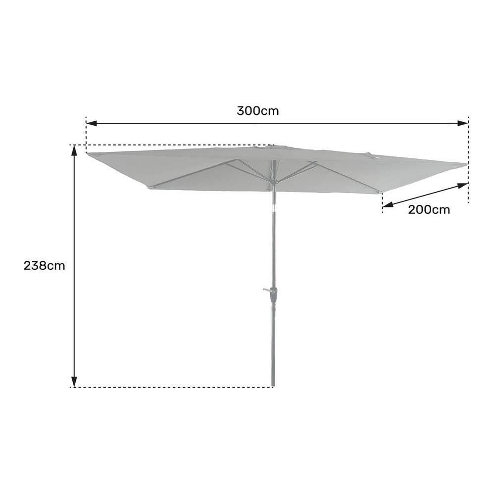  Parasol Droit Hapuna Rectangulaire 2x3m Bleu