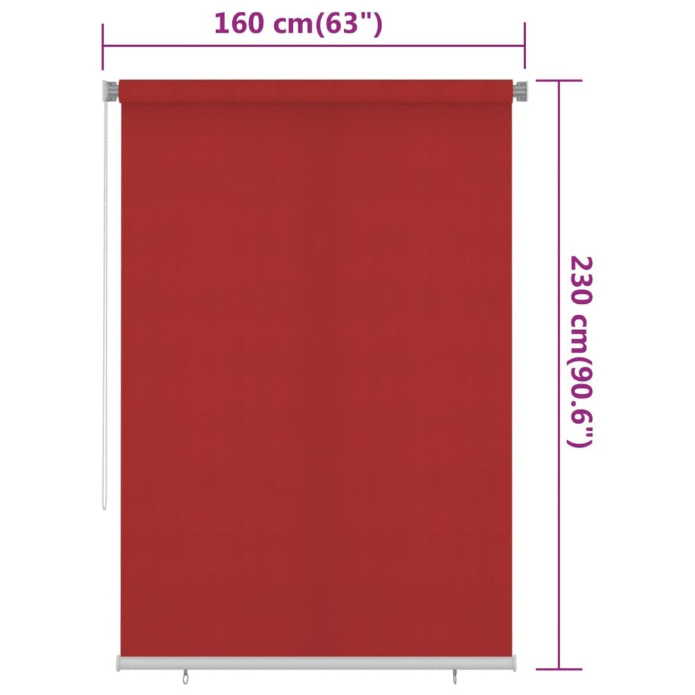 VIDAXL Store Roulant D'extérieur 160x230 Cm Rouge Pehd