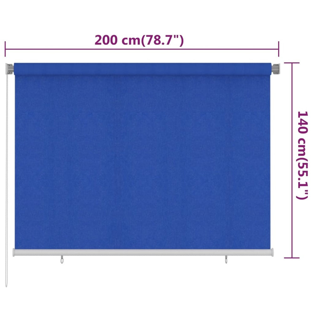 VIDAXL Store Roulant D'extérieur 200x140 Cm Bleu Pehd