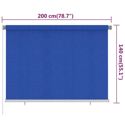 VIDAXL Store Roulant D'extérieur 200x140 Cm Bleu Pehd