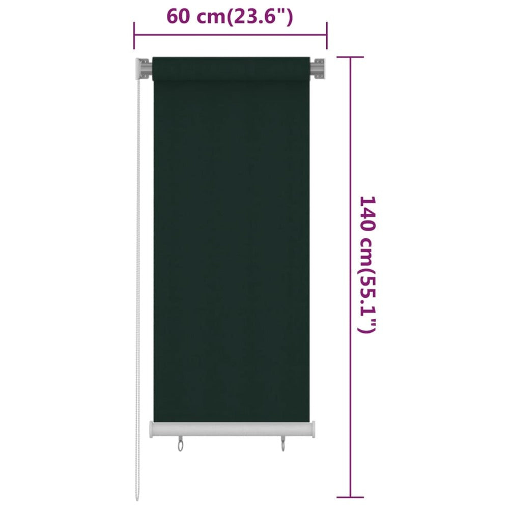 VIDAXL Store Roulant D'extérieur 60x140 Cm Vert Foncé Pehd