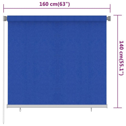 VIDAXL Store Roulant D'extérieur 160x140 Cm Bleu Pehd