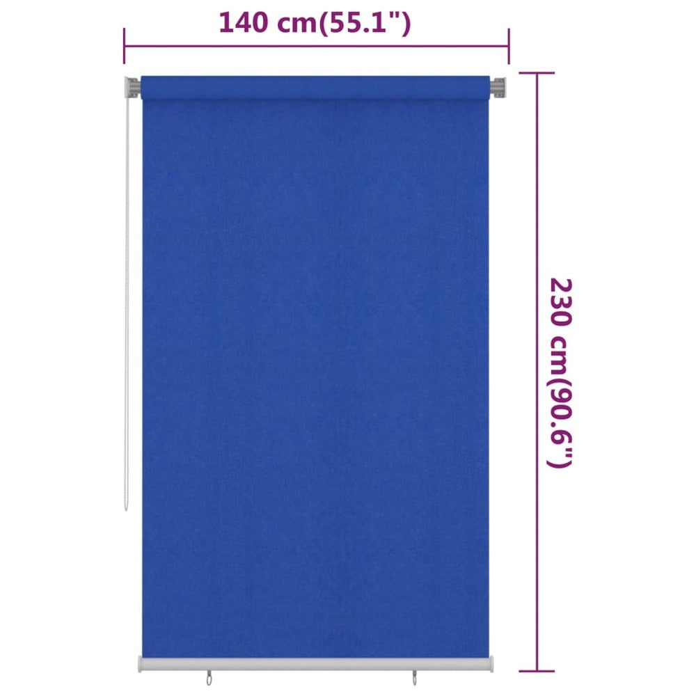 VIDAXL Store Roulant D'extérieur 140x230 Cm Bleu Pehd