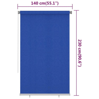 VIDAXL Store Roulant D'extérieur 140x230 Cm Bleu Pehd