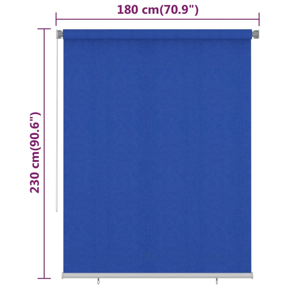 VIDAXL Store Roulant D'extérieur 180x230 Cm Bleu Pehd