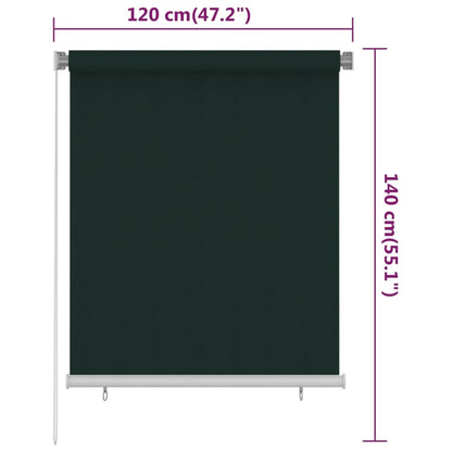 VIDAXL Store Roulant D'extérieur 120x140 Cm Vert Foncé Pehd