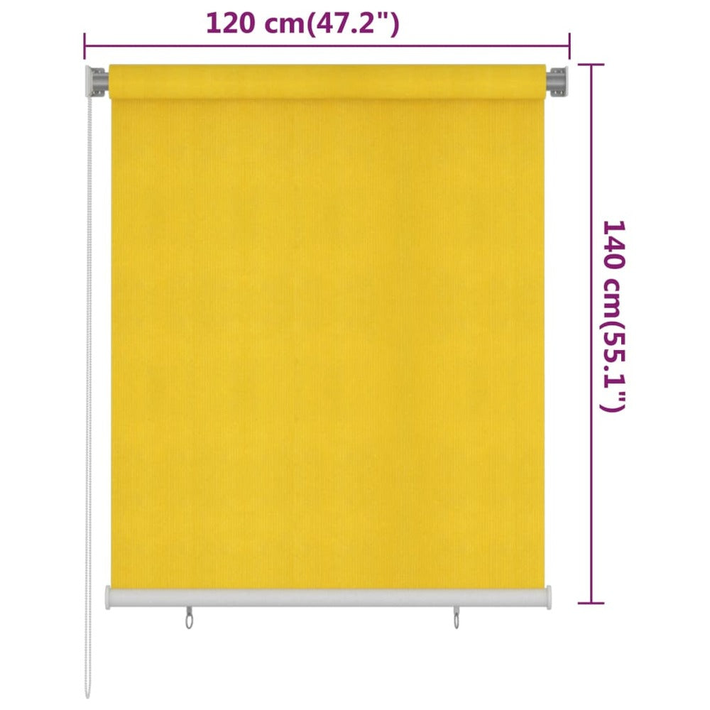 VIDAXL Store Roulant D'extérieur 120x140 Cm Jaune Pehd