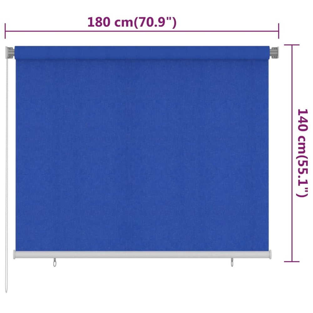 VIDAXL Store Roulant D'extérieur 180x140 Cm Bleu Pehd