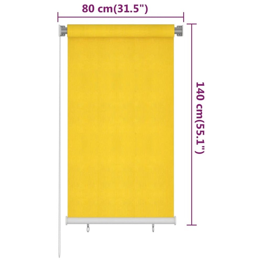 VIDAXL Store Roulant D'extérieur 80x140 Cm Jaune Pehd