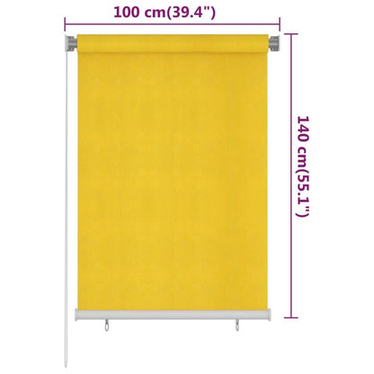 VIDAXL Store Roulant D'extérieur 100x140 Cm Jaune Pehd