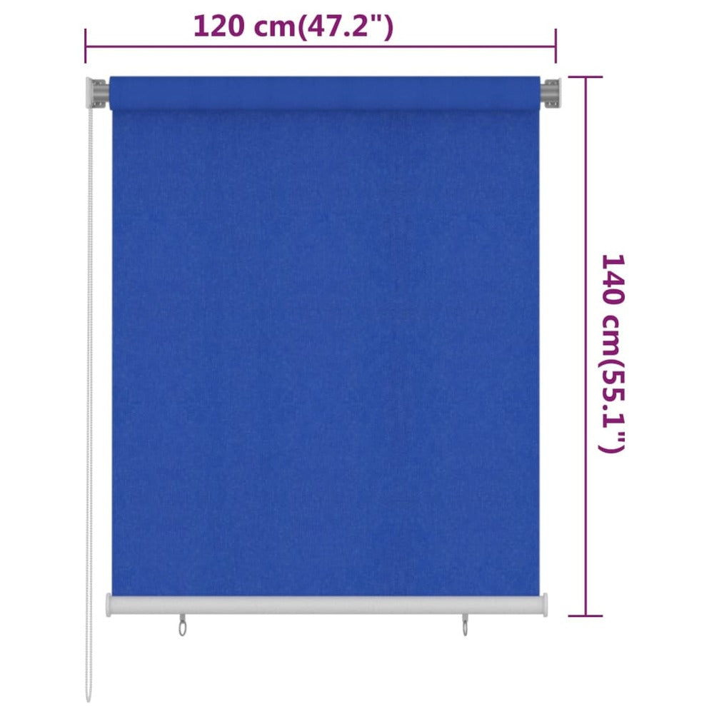 VIDAXL Store Roulant D'extérieur 120x140 Cm Bleu Pehd