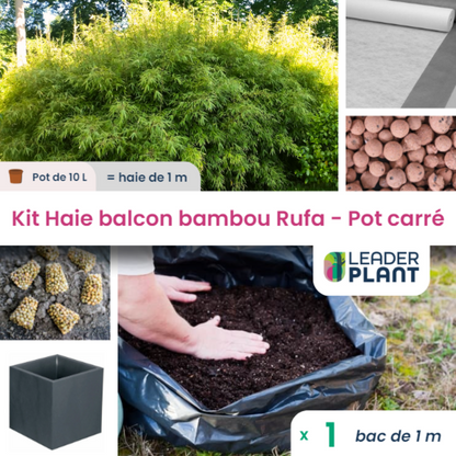  Kit Bambou Rufa 10l Avec Bac Pour Balcon