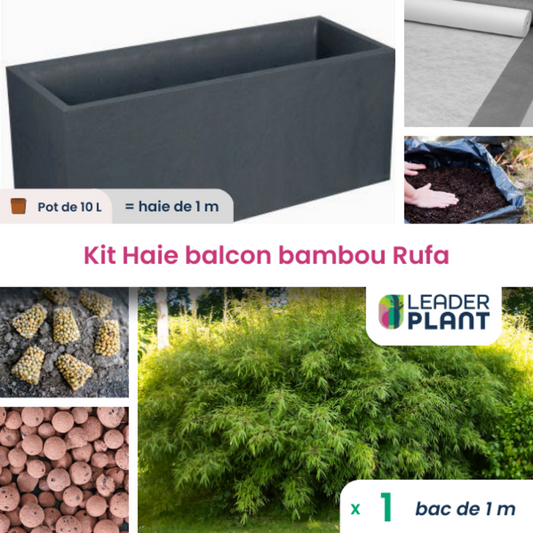  Kit Brise-vue Balcon Bambou Rufa 10 L