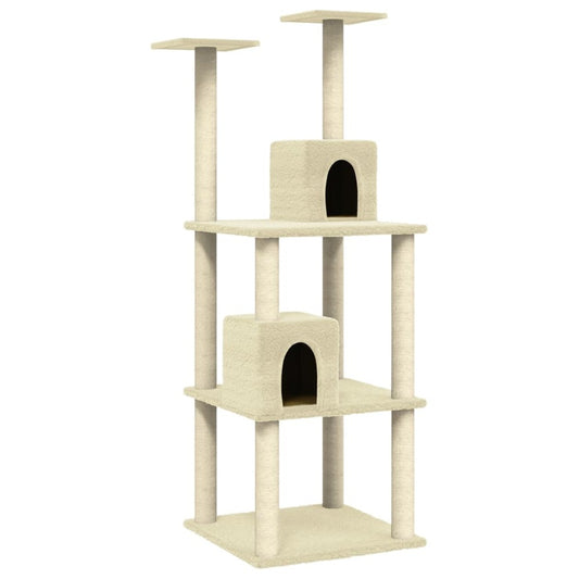 VIDAXL Arbre à Chat Avec Griffoirs En Sisal Crème 141 Cm