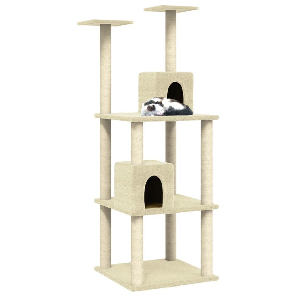 VIDAXL Arbre à Chat Avec Griffoirs En Sisal Crème 141 Cm