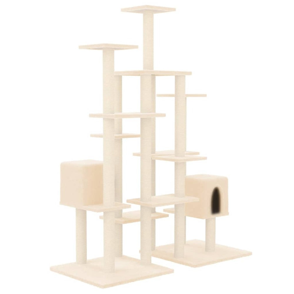 VIDAXL Arbre à Chat Avec Griffoirs En Sisal Crème 145 Cm