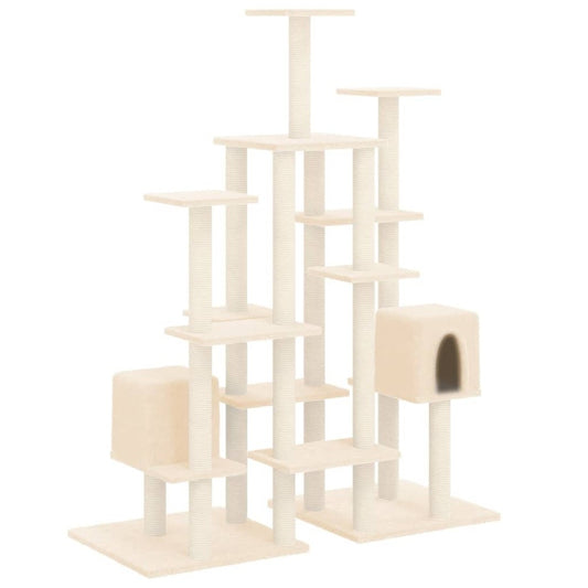 VIDAXL Arbre à Chat Avec Griffoirs En Sisal Crème 145 Cm
