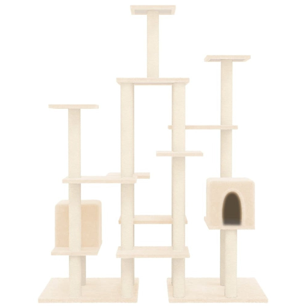 VIDAXL Arbre à Chat Avec Griffoirs En Sisal Crème 145 Cm