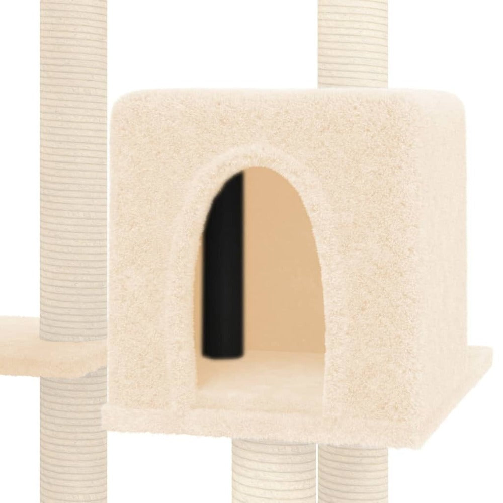 VIDAXL Arbre à Chat Avec Griffoirs En Sisal Crème 145 Cm