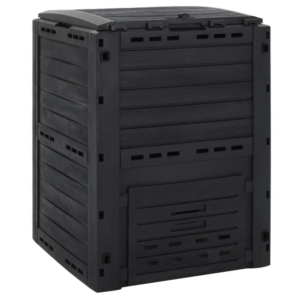 VIDAXL Composteur De Jardin Noir 280 L Polypropylène