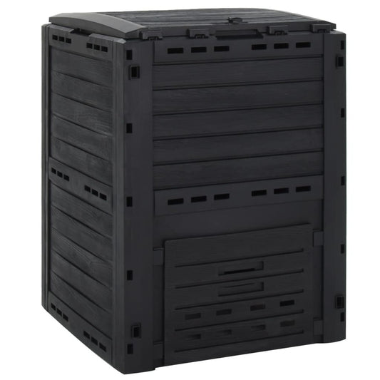 VIDAXL Composteur De Jardin Noir 280 L Polypropylène