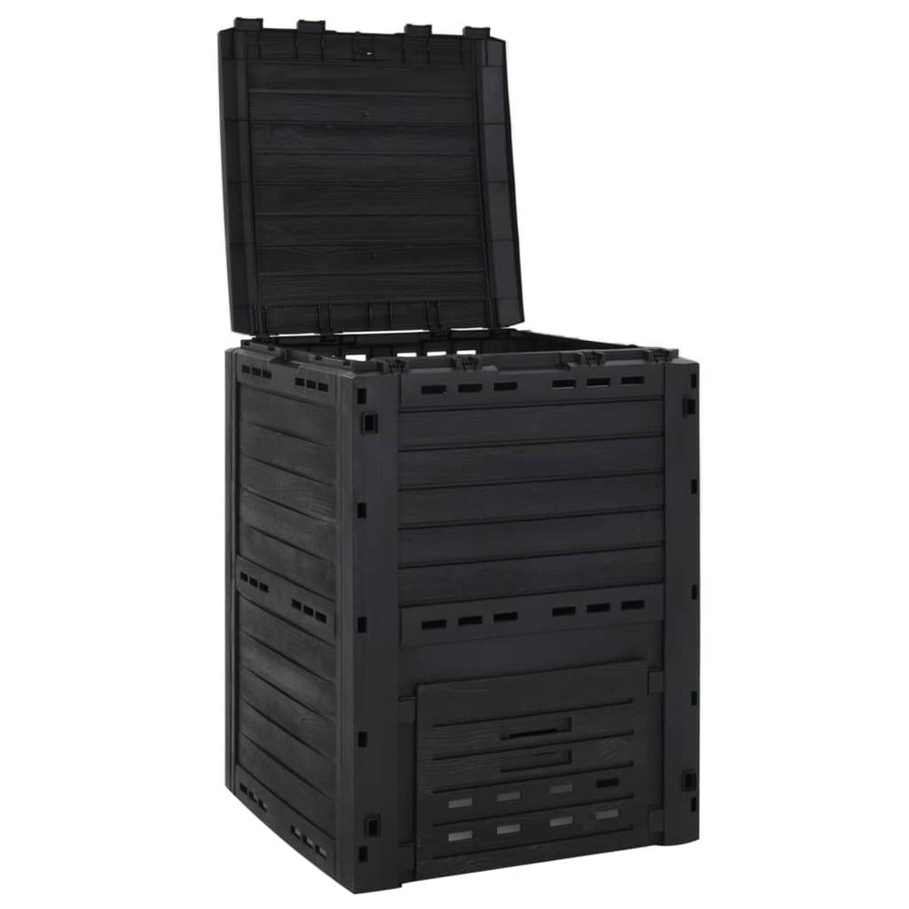 VIDAXL Composteur De Jardin Noir 280 L Polypropylène