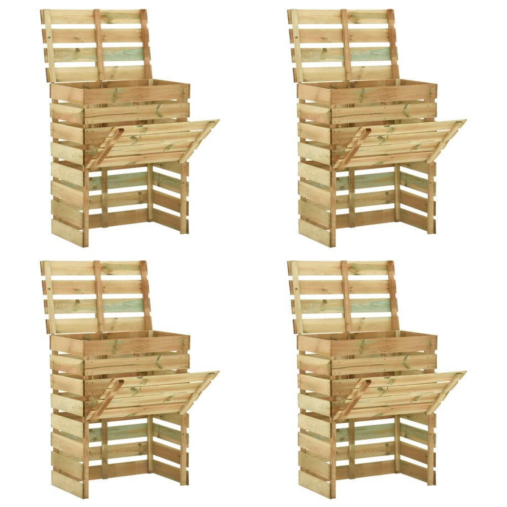 VIDAXL Composteur De Jardin à Lattes 4 Pcs 80x50x100 Cm Pin Imprégné
