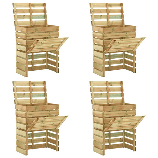 VIDAXL Composteur De Jardin à Lattes 4 Pcs 80x50x100 Cm Pin Imprégné