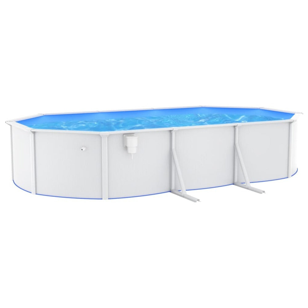 VIDAXL Piscine Ovale Avec Parois En Acier 610x360x120 Cm Blanc
