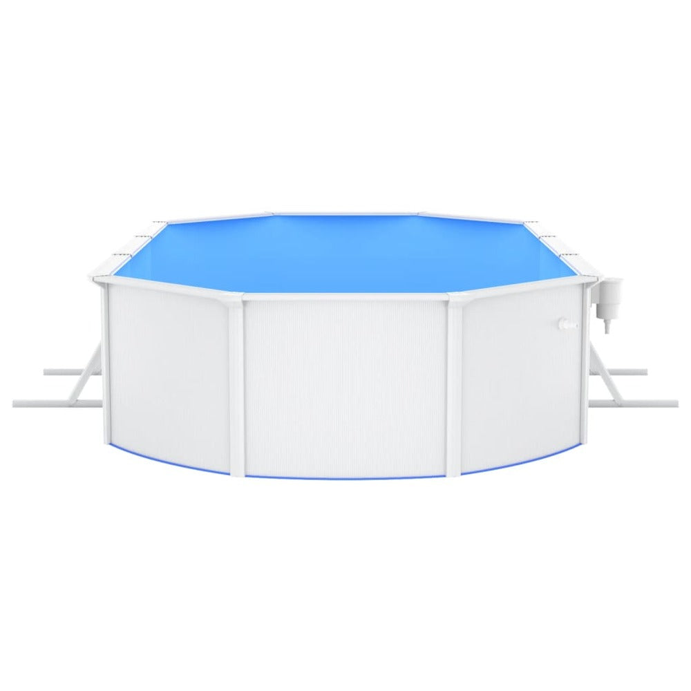 VIDAXL Piscine Ovale Avec Parois En Acier 610x360x120 Cm Blanc